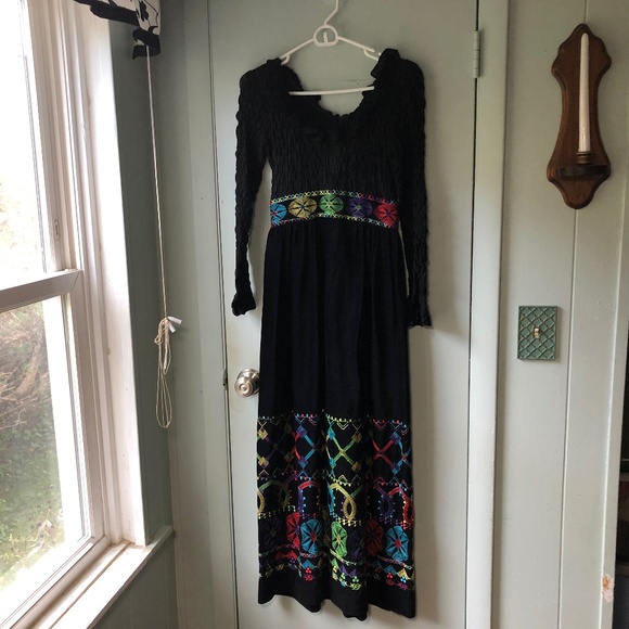 Vintage Sandine Originals Embroidered Maxi Dress - Picture 1 of 7